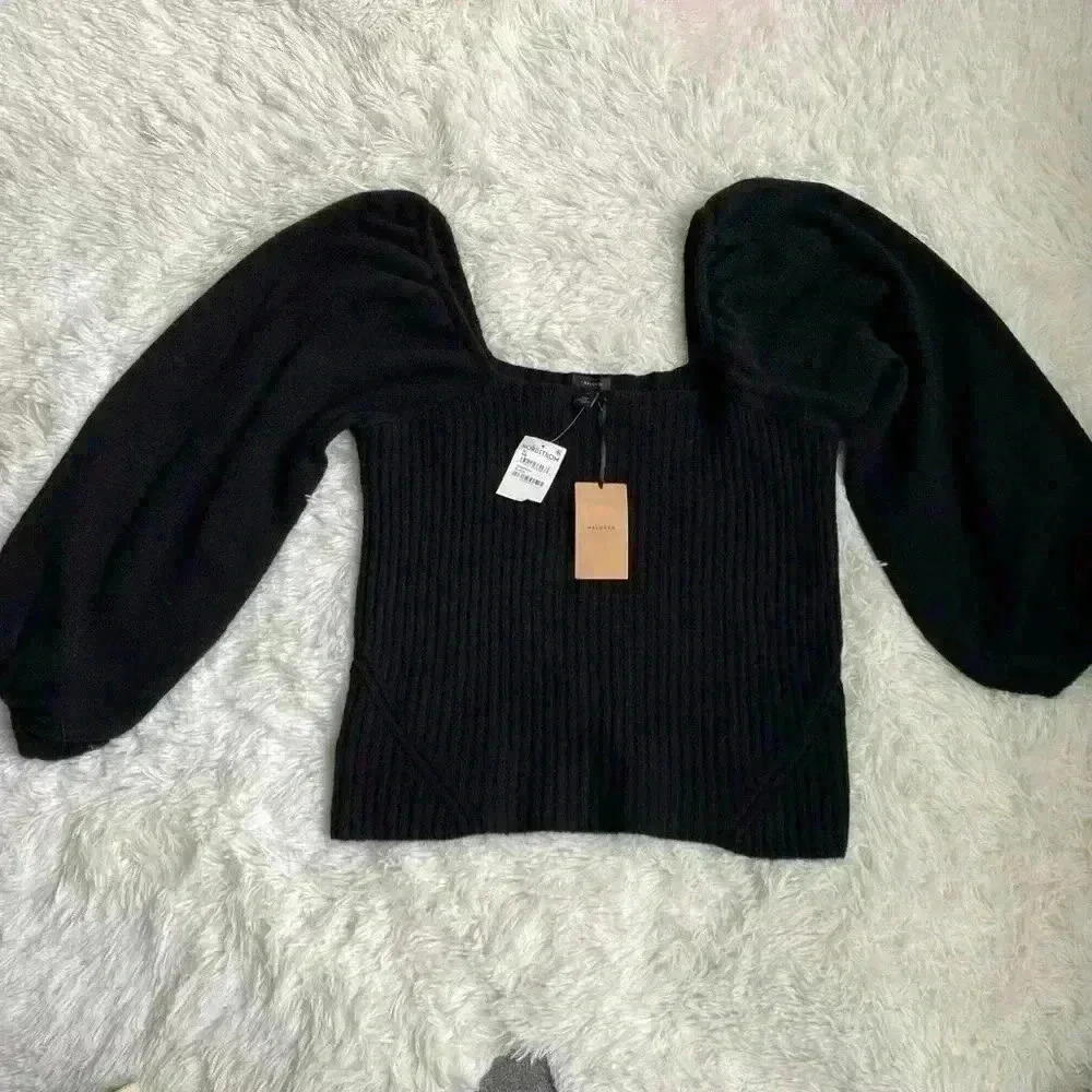 Halogen Sweater.  Ballon sleeves.  Black.  Size XL.  NWT. - Picture 2 of 7